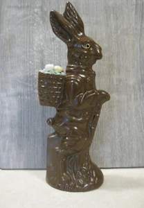 Vintage Deutscher Hase auf Milet Schild 15 Klm Hasen Heim KUNSTSCHOKOLADENFIGUR sehr guter Zustand - Bild 1 von 13
