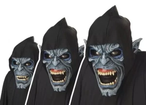 Adult Scary Night Stalker Opening Mouth Animotion Costume Mask  - Picture 1 of 5