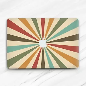 Retro Colorful Lines Stripes Sun Rays Hard Case For Macbook Air 13 Pro 16 13 15 - Picture 1 of 4