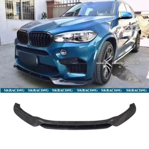 REAL CARBON FIBER Front Bumper Lip Chin Spoiler Fits BMW X5M F85 X6M F86 2015-19 - Picture 1 of 10