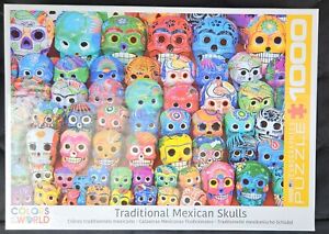 Traditional Mexican Sugar Skulls Muertos 1000 Pc Jigsaw Puzzle Folk Art