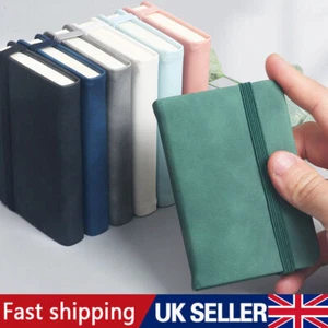 Small Notebook A7 Portable Mini Portable Small Diary Pocket Book Thick Leather - Picture 1 of 16