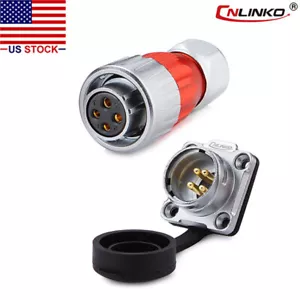 4 Pin Power Circular Connector Female Plug & Male Socket Waterproof IP67 Metal - Picture 1 of 8