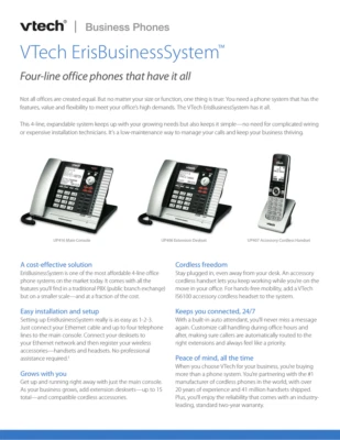 99.Vtech ErisBusinessSystem Extension Deskset Office Phone Set UP416 UP406 UP407 - Image 1 of 3
