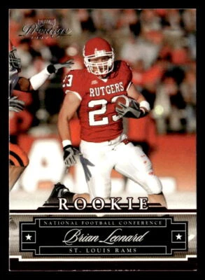 Brian Leonard 2007 Playoff Prestige Rookie Card #238 St. Louis Rams - Image 1 of 2