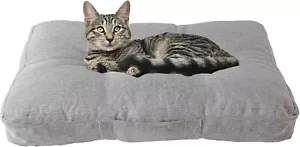 New-Small Rectangular Grey Memory Foam Cushion for Dogs and Cats - Waterproof an - Picture 1 of 4