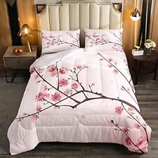  Cherry Blossoms Comforter Set Girl Pink Floral Down Comforter, Queen Multi 85
