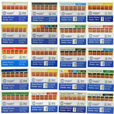 Dental GAPADENT Endodontic Gutta Percha Taper 0.02/0.04/0.06 #15 20 25 30 45-80 - Image 1 of 4