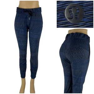 Lululemon Damen 4 On The Fly Hose Linear Flux Schlachtschiff mehrfarbig blau gebraucht, in einwandfreiem Zustand - Bild 1 von 10