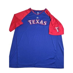 Majestic Hombre Real/Rojo Texas Rangers City Rep Closer Raglán Cuello en V XL - Imagen 1 de 6