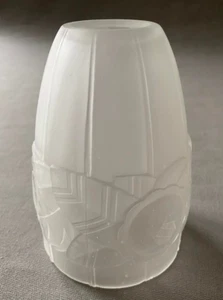 Raro Tono de Vidrio Esmerilado Moldeado Art Deco Francés de Colección - Imagen 1 de 5