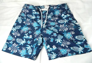 Costume da bagno J.Crew pantaloncino uomo 34 blu navy flex ananas floreale costume da bagno rete - Foto 1 di 10