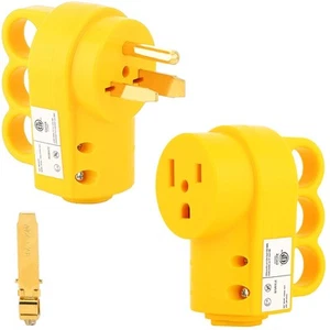 (1Pair) Nema 6-30P Male Plug+6-30R Female Socket, Welder Plug 6-30/50P Yellow - Picture 1 of 4