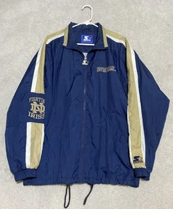 Giacca irlandese da combattimento vintage anni 90 Starter Notre Dame uomo L nylon ricamato - Foto 1 di 15