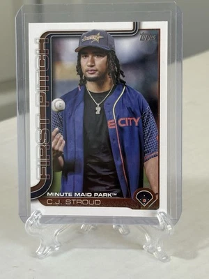2025 Topps Series One Baseball-CJ Stroud First Pitch #FP-10 Minute Maid Park - Image 1 of 2