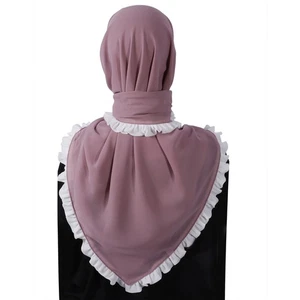 Pañuelo instantáneo turbante musulmán hiyab para mujer oración burka volantes estolas - Imagen 1 de 29