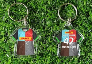 HARLEQUINS rugby shirt KEYRING, Fully personalised name & number - Picture 1 of 7