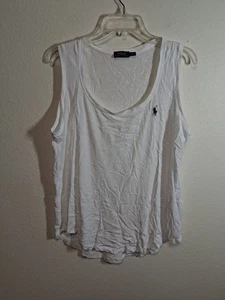 Polo Ralph Lauren Tank Top Sleeveless Casual Shirt White Women's Size Large - Picture 1 of 4