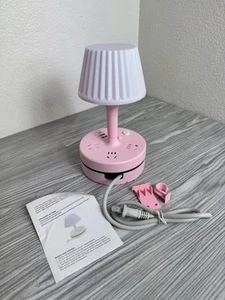 Multi-function Table Lamp with Sockets and USB ports White/Pink - Picture 1 of 15