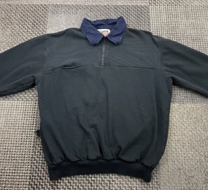 TACT SQUAD Pullover S / Schwarz / Denim Kragen / USA Made / Dutywear Vintage Style - Bild 1 von 15