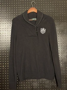 Lauren Jeans Co. Ralph Lauren Pullover schwarz Schalkragen XL 100% Baumwolle Wappen - Bild 1 von 8