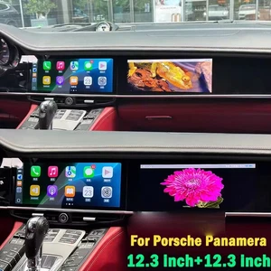 Unidad principal estéreo radio Android doble pantalla GPS 4G para Porsche Panamera 2010-16 - Imagen 1 de 8