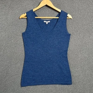 Neiman Marcus The Cashmere Collection Sleeveless Top Blue Knit Small - Picture 1 of 9