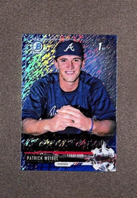 2017 Bowman Chrome #BCP74 Patrick Weigel 1st Bowman RC Blue Refractor SP #/150 - Image 1 of 3