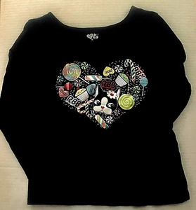 Top de pijama A+ Rebecca Bonbon Bulldog francés negro algodón damas S Cupcake Candy - Imagen 1 de 2