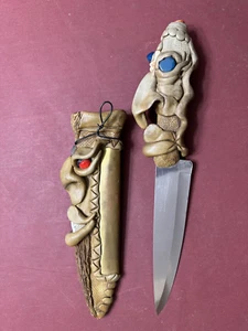 Unique Tramontina INOX Stainless Knife, Brasil Clay Handle/Clay Brass Sheath - Picture 1 of 19