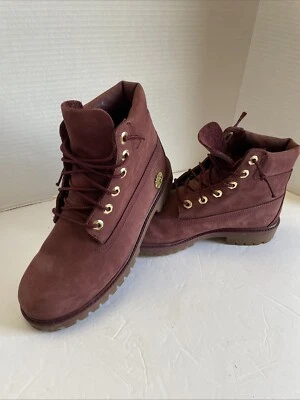 Timberland Burgundy Red Suede Hiking Combat Boots A1530 Girls Sz 6 200 Gram - Image 1 of 4