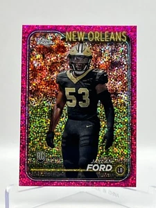 2024 Topps Chrome Football RC 269 Jaylan Ford New Orleans Saints PINK */399 - Picture 1 of 7