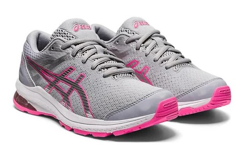 ASICS GT 1000 bambini taglia UK 2 grigio rosa originale nuovissima