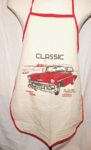 VTG Linen Apron Classic Chev 1956 The Cars More Champions Trust Man Cookout BBQ - Picture 1 of 11