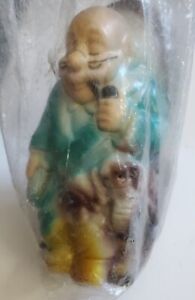 "Retirement Fund" Piggy Bank Grandpa in Rocking Chair 6" Tall Vintage in Package