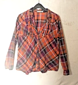 MAURICES Camicia donna tg2 a quadri manica lunga abbottonata cotone sottile A/A26" - Foto 1 di 11