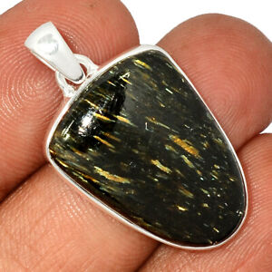 Natural Nuummite Greenland 925 Sterling Silver Pendant Jewelry BP179256