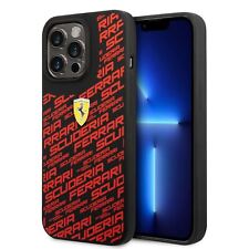 Ferrari® Silicone Allover Printed Scuderia Phone Case for iPhone 14 Pro Black