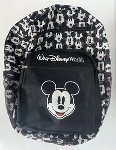 Authentic Walt Disney World Parks Mickey Mouse Faces Backpack Black And White - Picture 1 of 6