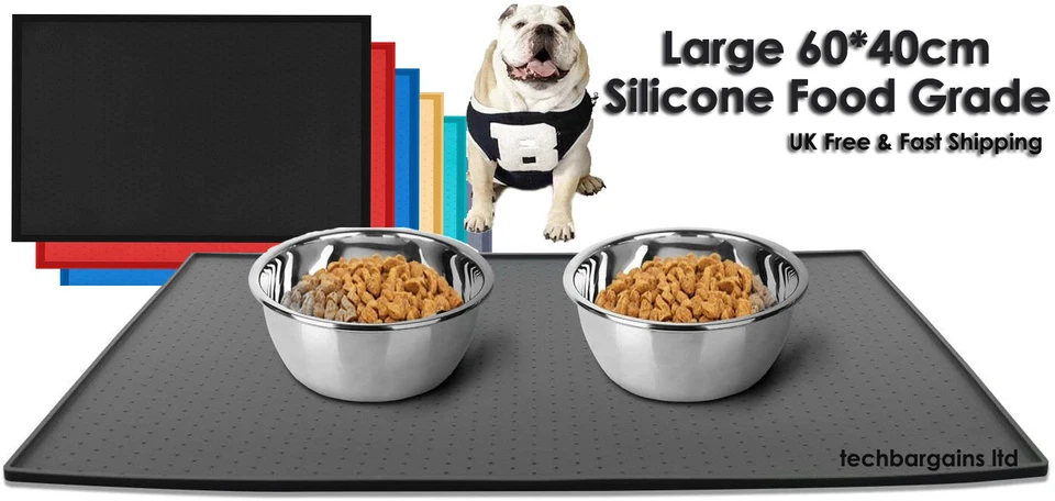 Large Pet Puppy Silicone Waterproof Feeding Food Mat Non Slip Bowl Placemat - Image 1 of 4