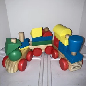 Melissa Doug Stacking Train - Classic Wooden Toddler Toy (17pcs) - Picture 1 of 2