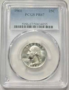 1-1964 Proof PCGS PR 67 90% Silver GEM PROOF-FREE SHIPPING - Picture 1 of 4