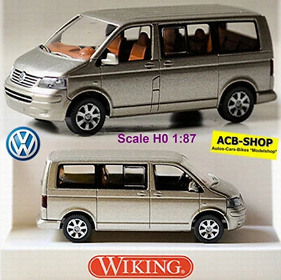 VW T5 Multivan Bus 2003-09 Wheatbeige Beige Metallizzato 1:87 Wiking 0308 04 - Immagine 1 di 4