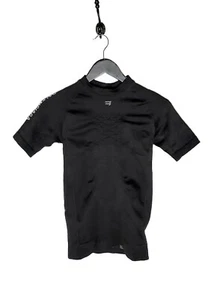Balenciaga 2023 Black Logo Ruched Biker T-shirt - Sz L - Picture 1 of 11