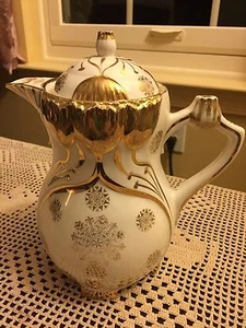 Vintage Cream & Gold Chocolate Pot - Picture 1 of 4