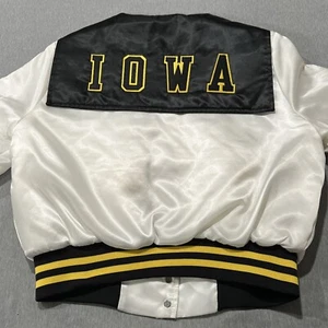 IOWA HAWKEYES  CHALK LiNE VINTAGE SATIN WOMENS JACKET  “RARE” - Picture 1 of 15
