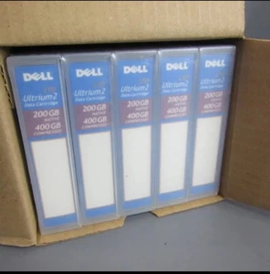 Dell Ultrium 2 Data Cartridge 5-Pack NEW 200GB / 400GB PN N0439 - Picture 1 of 5