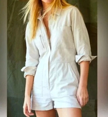 TRAJE ESTACIÓN OUTERKNOWN SHORTALL MEZCLA LINO MAMELUCO - NATURAL NUEVO CON ETIQUETAS Talla S Foto 1 de 4
