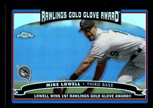 2006 Topps Chrome Black Refractor #266 Mike Lowell Marlins Gold Glove /549