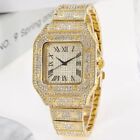 Men's Fully Iced Watch Bling Rapper Hip Hop Diamond Metal Luxury Square Watches